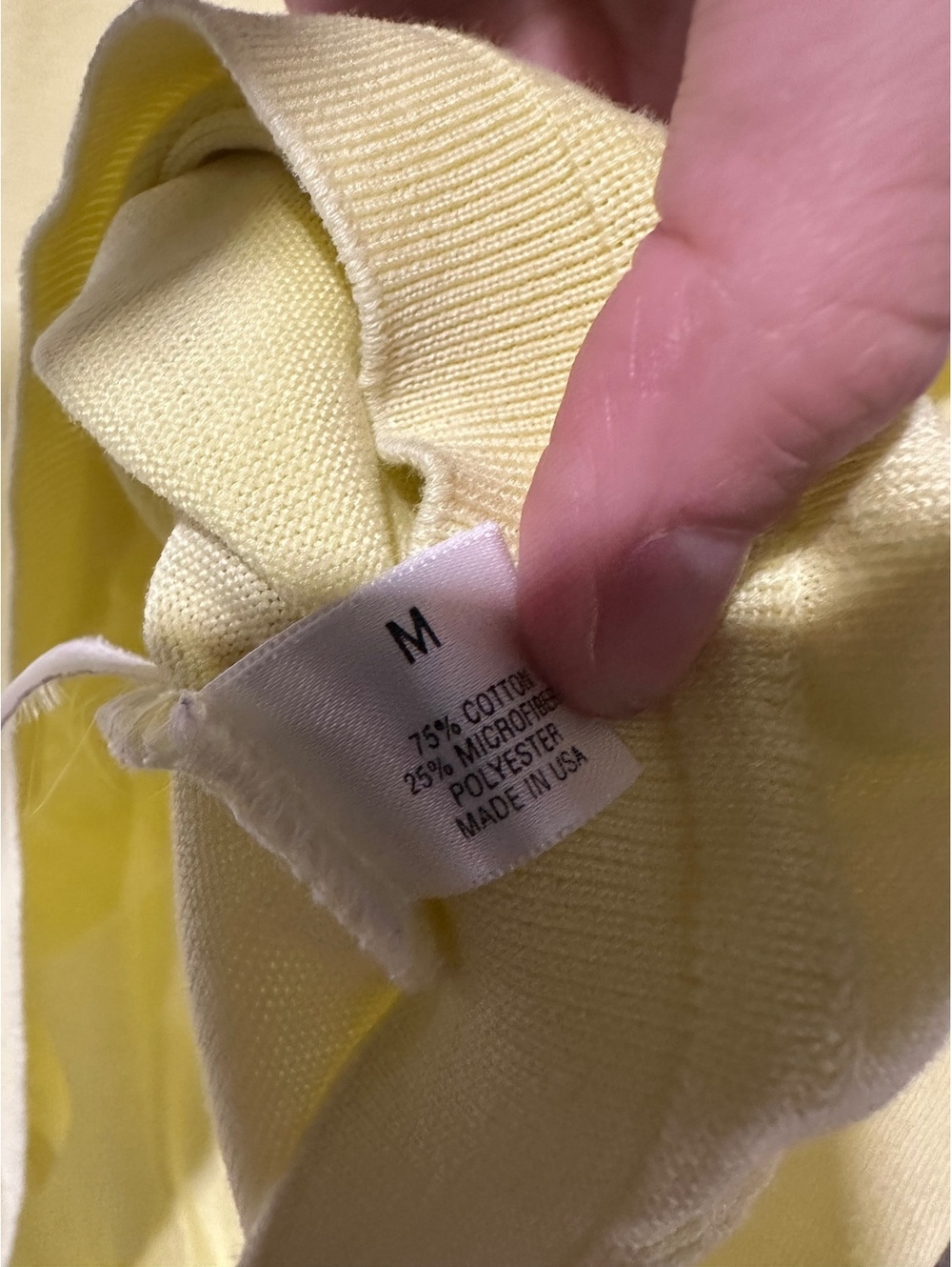 St. Croix Shop yellow microfiber short sleeve knit sweater - Picture 3 of 4